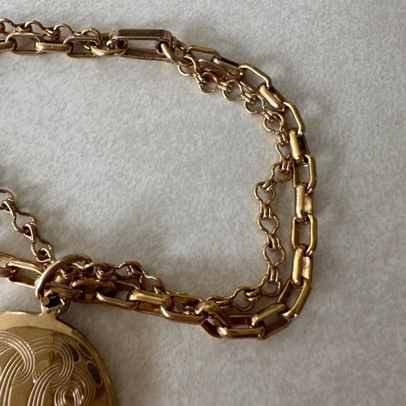 Alice signed vintage gold plated monogram initial charm chain link bracelet - Picture 5 of 6